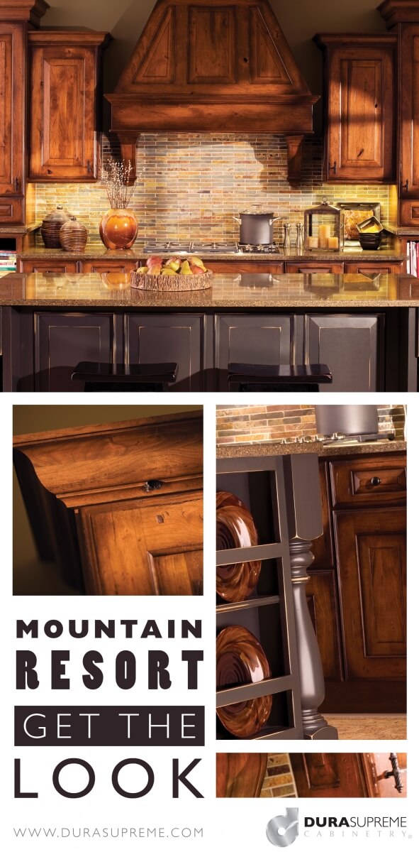 Get the Look - Moutain Resort Style Kitchen Design - Traditional Rustic Styles for kitchen cabinets