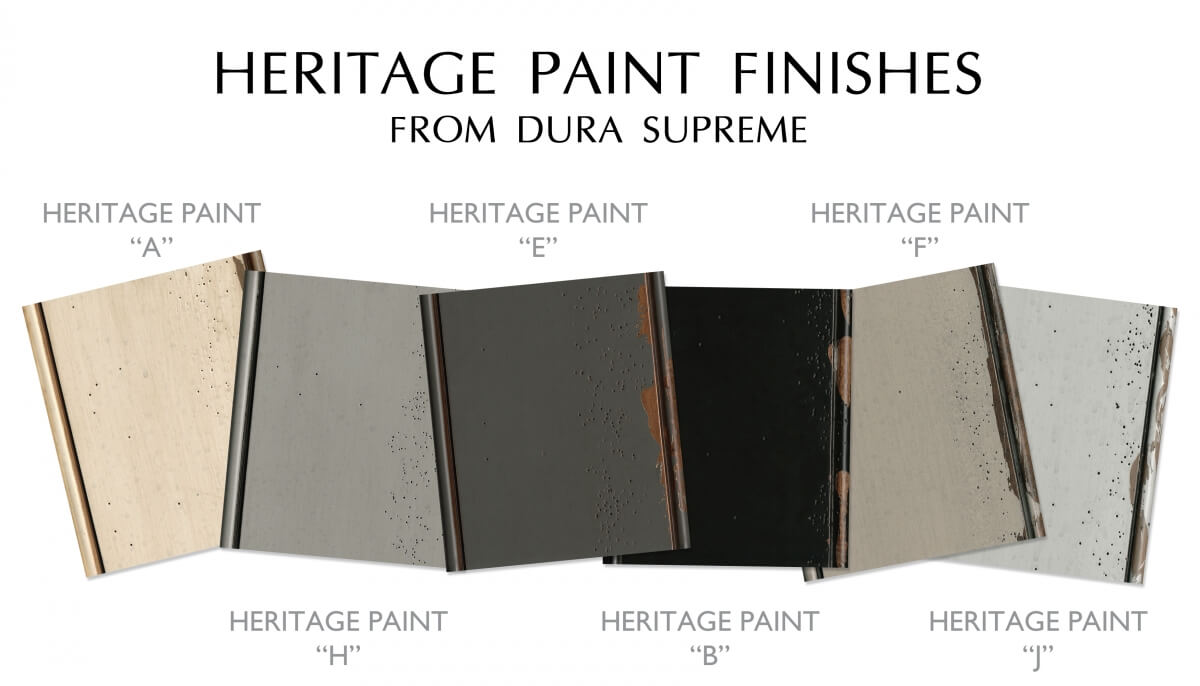 Distressed painted Cabinet Colors. Heritage Paitn finish collection of color from Dura Supreme Cabinetry.
