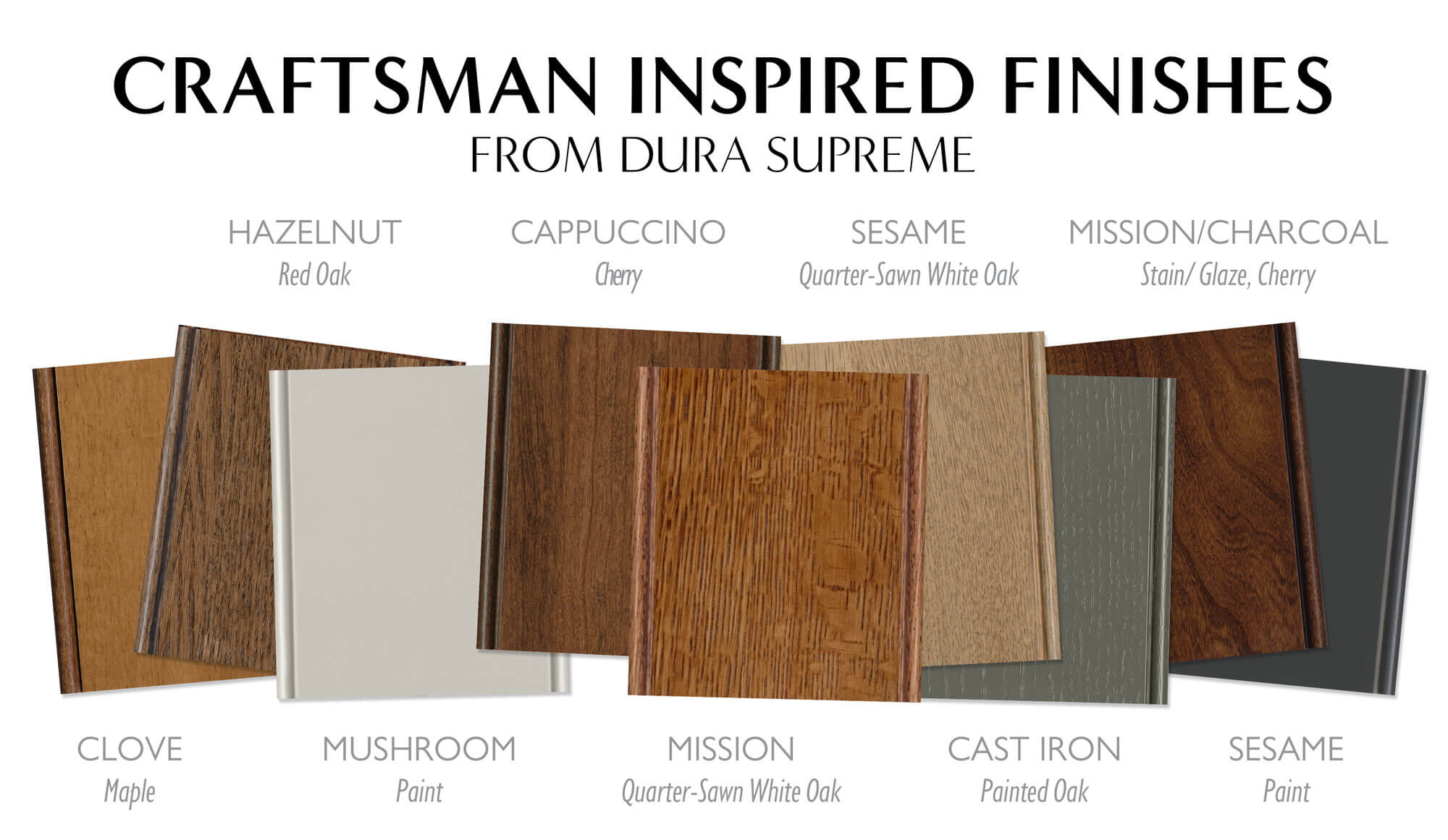 Craftsman style cabinet colors and stains for kitchen cabinets.