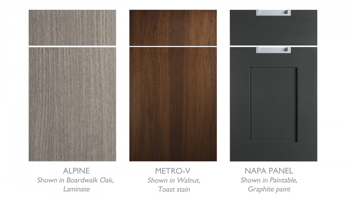 Urban Loft styled Cabinet doors and finish colors by Dura Supreme.