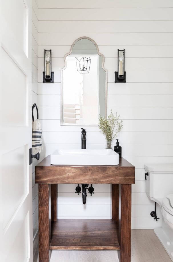 The Classic Half Bath, design by Laura Design Co., Chicago, IL, Photography by Emily Kennedy