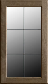 This leaded glass option LG-20, for cabinet door inserts features a 6 pane, window-like pattern choose from multiple glass and caming options.