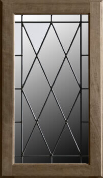 This leaded glass option LG-27, for cabinet door inserts features a framed diamond pattern, choose from multiple glass and caming options.