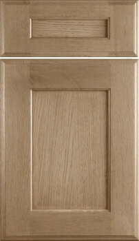 Dura Supreme's Monterey cabinet door has a flat panel and wide frame rails and stiles. Its sleek style brings bold simplicity to any space.