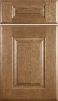 Dura Supreme's Nob Hill cabinet door style features a traditional raised panel with modern wide rails and stiles.