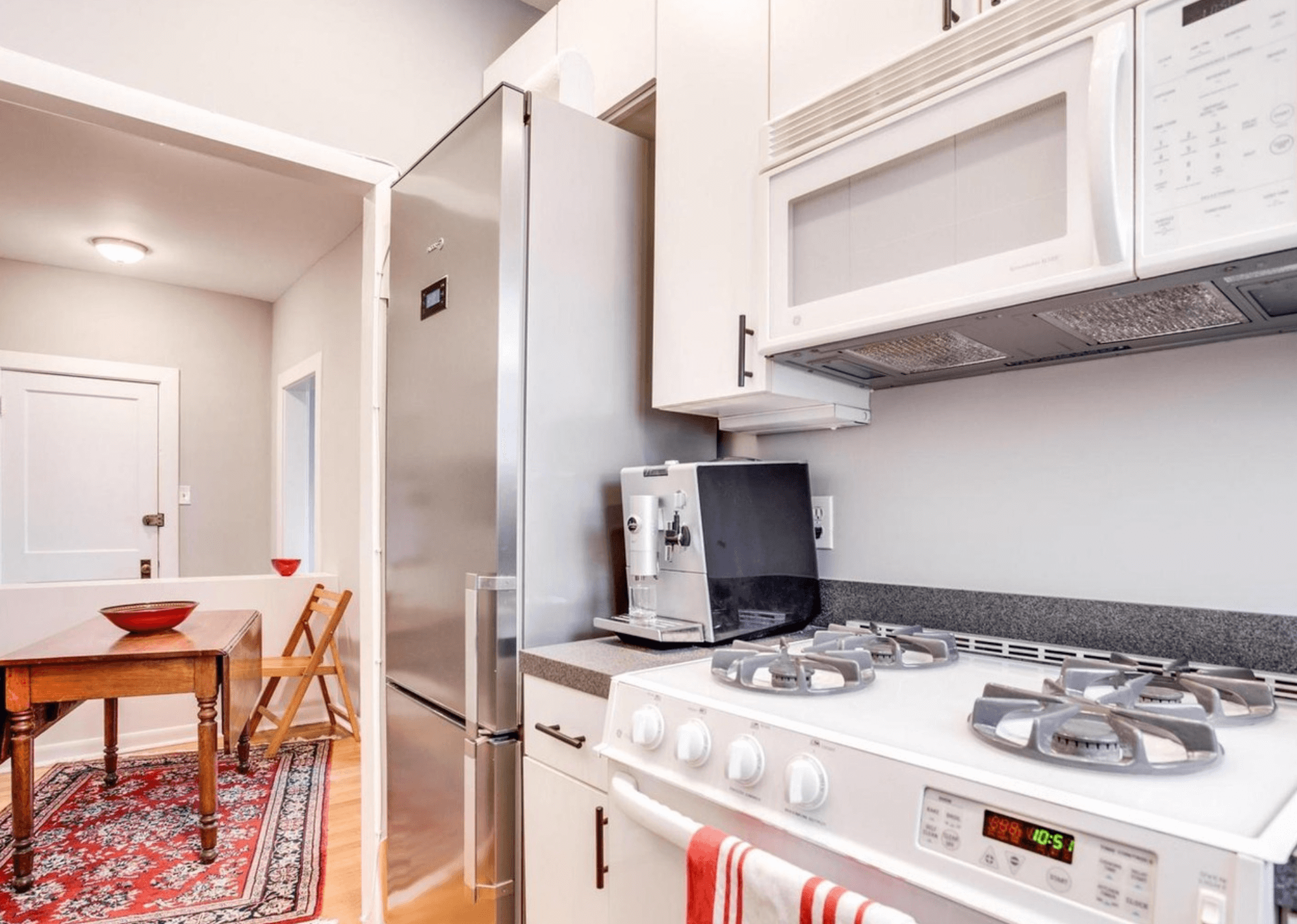 A white painted kitchen.