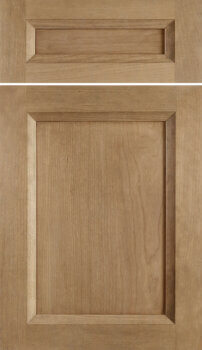 Our Lauren door is a beautifully beveled flat panel cabinet style with sleek slanted inside profiles with French mitered construction.