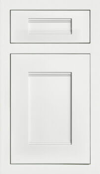 A beautiful inset cabinet door style called Breckenridge Panel by Dura Supreme Cabinetry featuring a White painted finish.