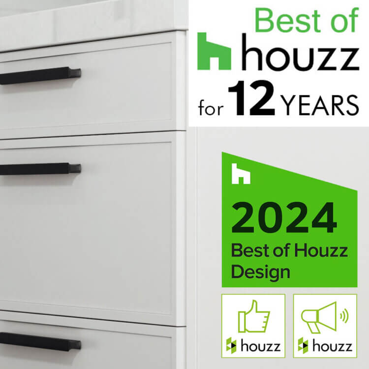 Quality Cabinet Maker, Dura Supreme, awarded Best of Houzz badges for 12 years in a row. Best of Houzz Design Badge. Houzz Influencer Badge. Houzz Recommended Badge.