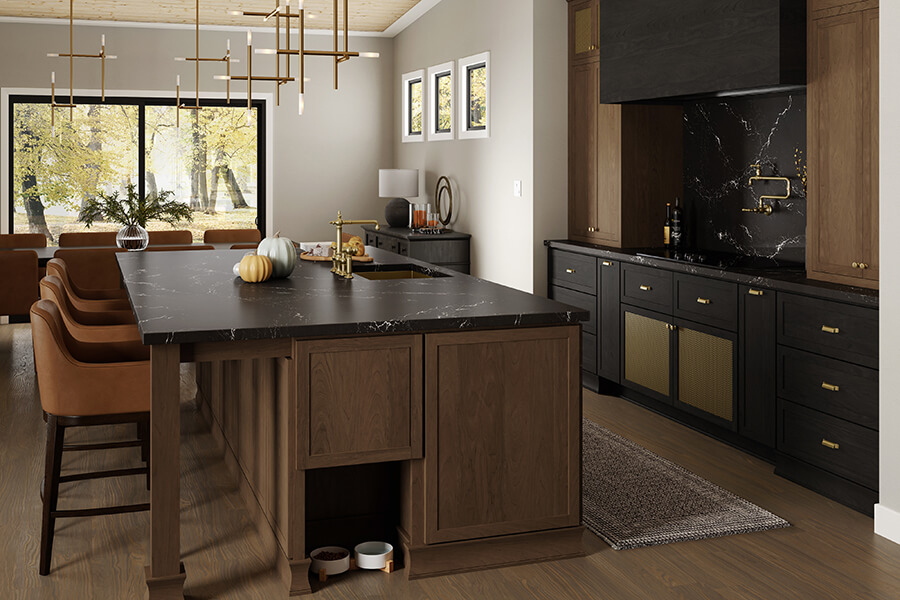 Shallow shaker kitchen with skinny doors.
